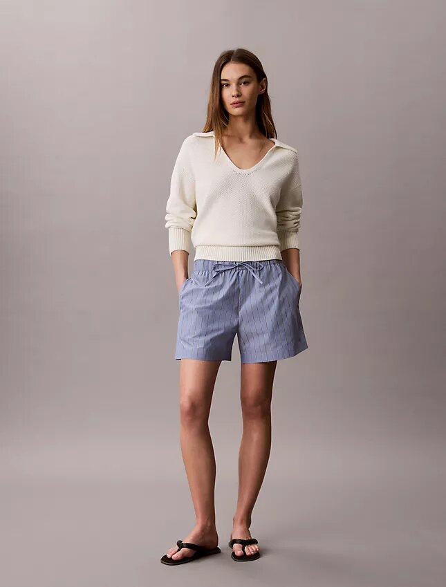 Boxershorts aus gestreiftem Baumwollpopeline Boxershorts aus gestreiftem Baumwollpopeline