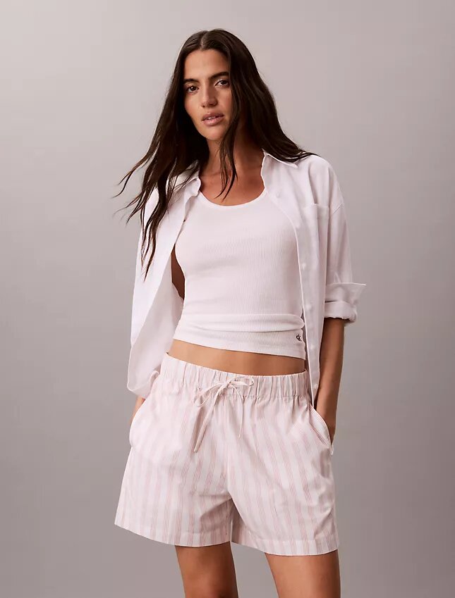 Boxershorts aus gestreiftem Baumwollpopeline Boxershorts aus gestreiftem Baumwollpopeline