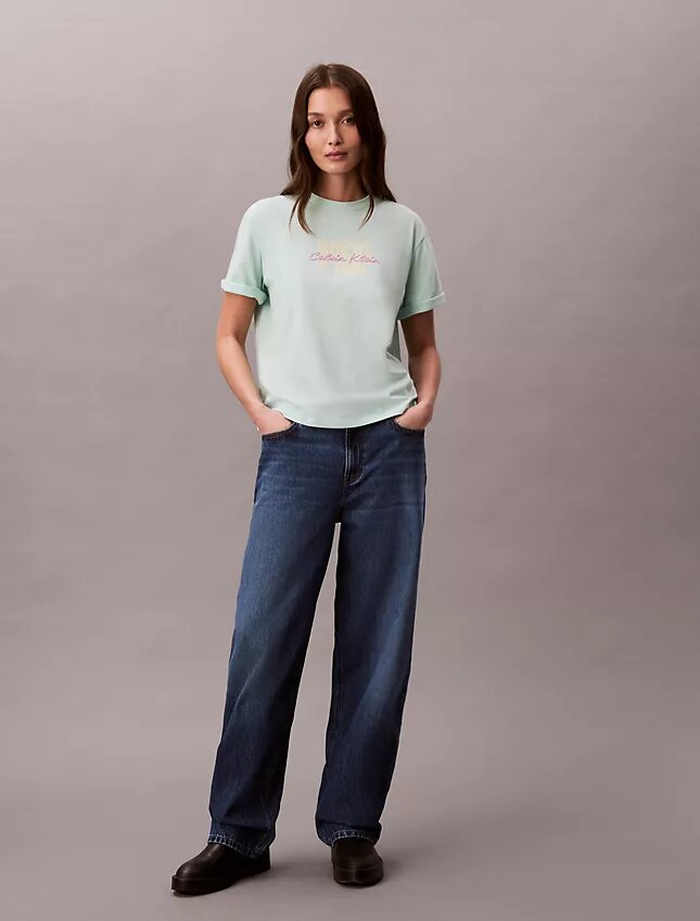 Boxy-T-Shirt mit 1968-Logo-Grafik Boxy-T-Shirt mit 1968-Logo-Grafik