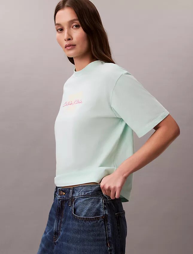 Boxy-T-Shirt mit 1968-Logo-Grafik Boxy-T-Shirt mit 1968-Logo-Grafik