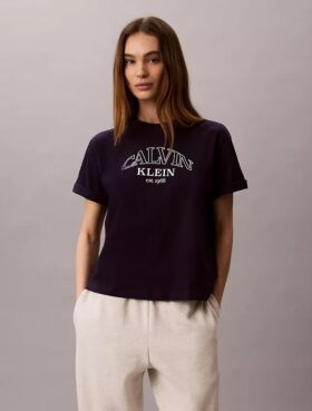 Boxy-T-Shirt mit Bogen-Logo-Grafik