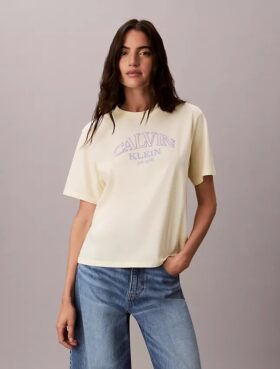 Boxy-T-Shirt mit Bogen-Logo-Grafik