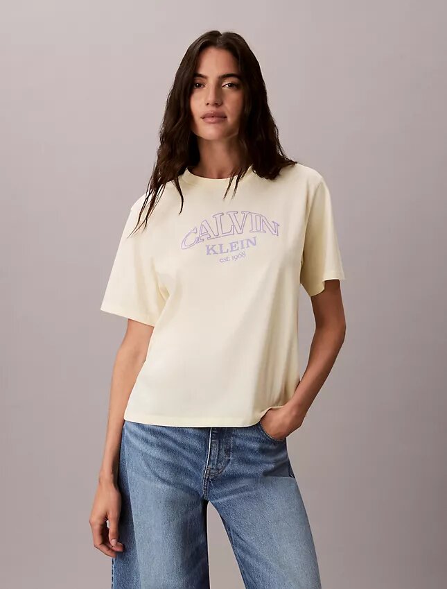 Boxy-T-Shirt mit Bogen-Logo-Grafik Boxy-T-Shirt mit Bogen-Logo-Grafik