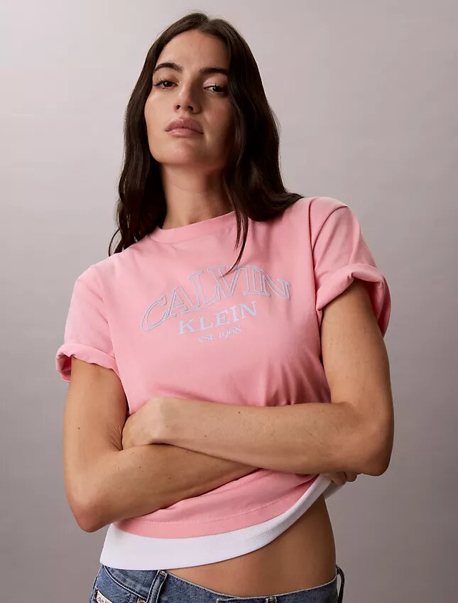 Boxy-T-Shirt mit Bogen-Logo-Grafik Boxy-T-Shirt mit Bogen-Logo-Grafik