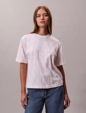 Boxy-T-Shirt mit durchgehendem Monogram