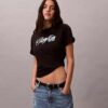 Boxy-T-Shirt mit erhabener Logo-Grafik