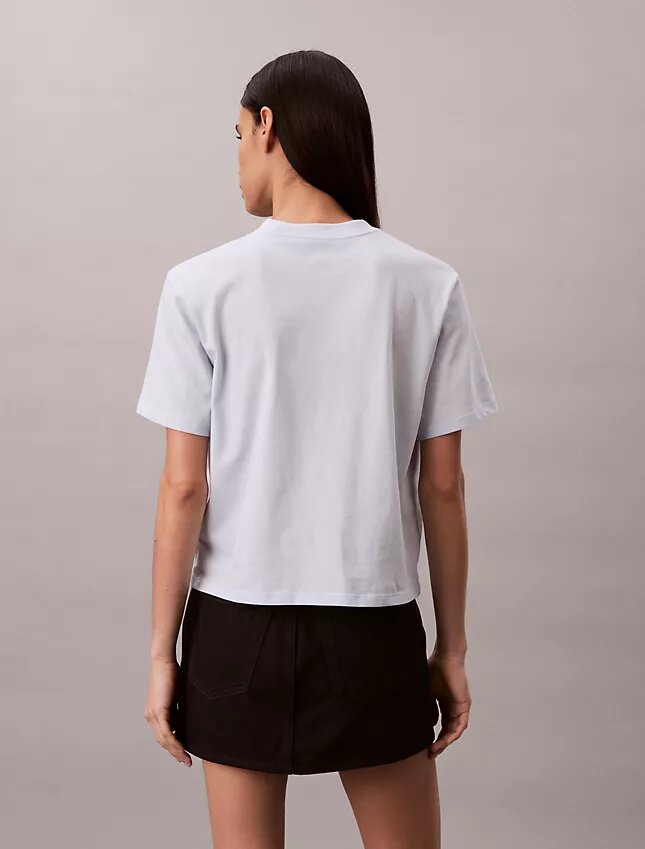 Boxy-T-Shirt mit erhabener Logo-Grafik Boxy-T-Shirt mit erhabener Logo-Grafik