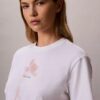 Boxy-T-Shirt mit floralem Logo-Print Boxy-T-Shirt mit floralem Logo-Print