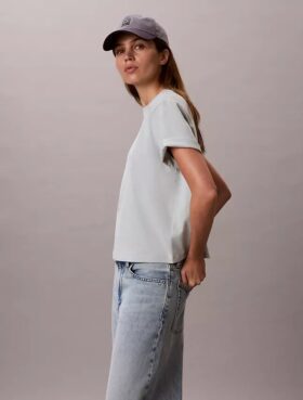 Boxy-T-Shirt mit floralem Logo-Print