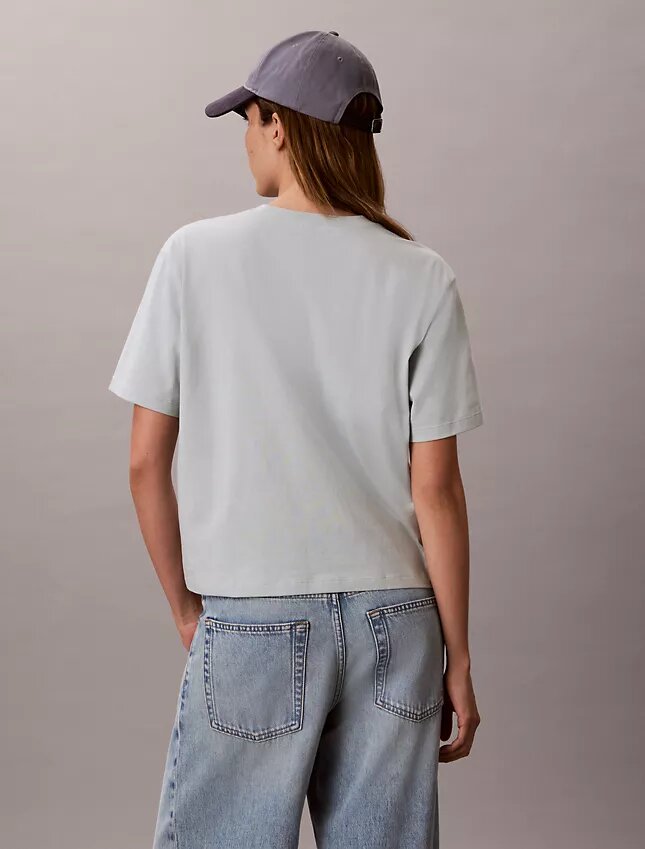 Boxy-T-Shirt mit floralem Logo-Print Boxy-T-Shirt mit floralem Logo-Print