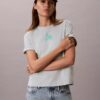 Boxy-T-Shirt mit floralem Logo-Print Boxy-T-Shirt mit floralem Logo-Print