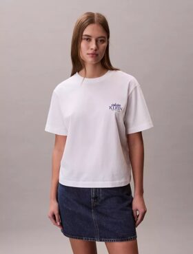 Boxy-T-Shirt mit gesticktem Logo Boxy-T-Shirt mit gesticktem Logo