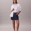 Boxy-T-Shirt mit gesticktem Logo