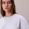 Boxy-T-Shirt mit gesticktem Logo