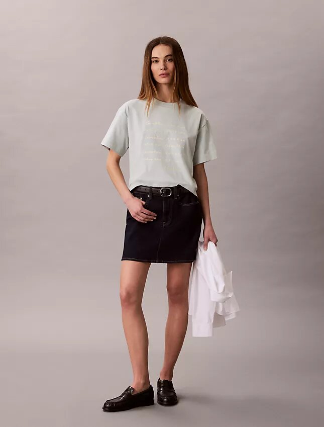 Boxy-T-Shirt mit Logo-Schriftzug Boxy-T-Shirt mit Logo-Schriftzug