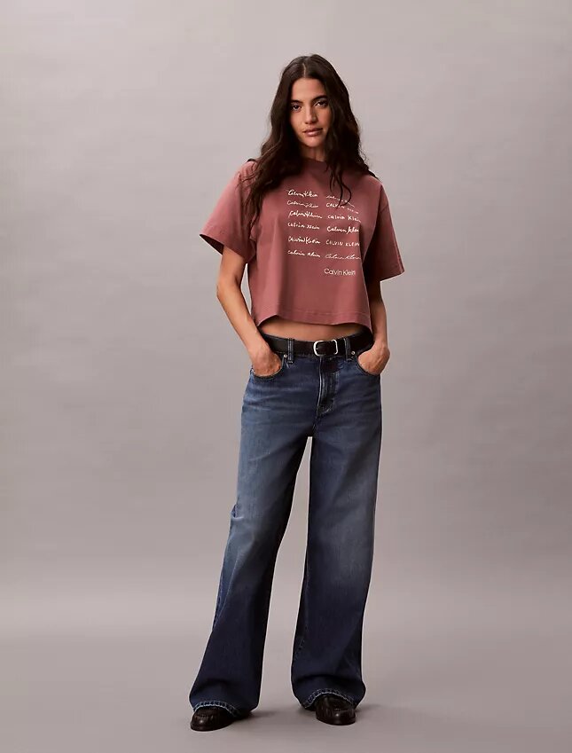 Boxy-T-Shirt mit Logo-Schriftzug Boxy-T-Shirt mit Logo-Schriftzug