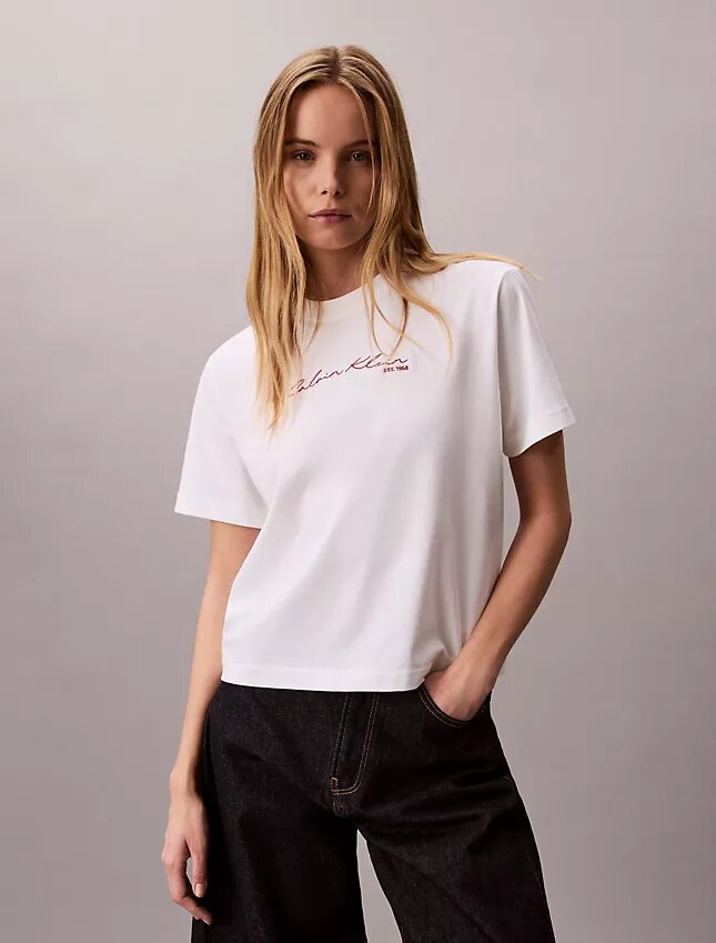 Boxy-T-Shirt mit Schriftzug-Logo Boxy-T-Shirt mit Schriftzug-Logo