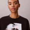 Boxy-T-Shirt mit verwaschenem Schriftzug-Logo