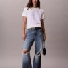 Boxy-T-Shirt mit verwaschenem Schriftzug-Logo