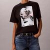 Boxy-T-Shirt mit verwaschenem Schriftzug-Logo