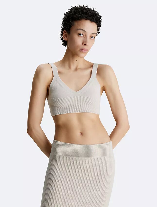 Bralette aus geripptem Wollmischgewebe Bralette aus geripptem Wollmischgewebe