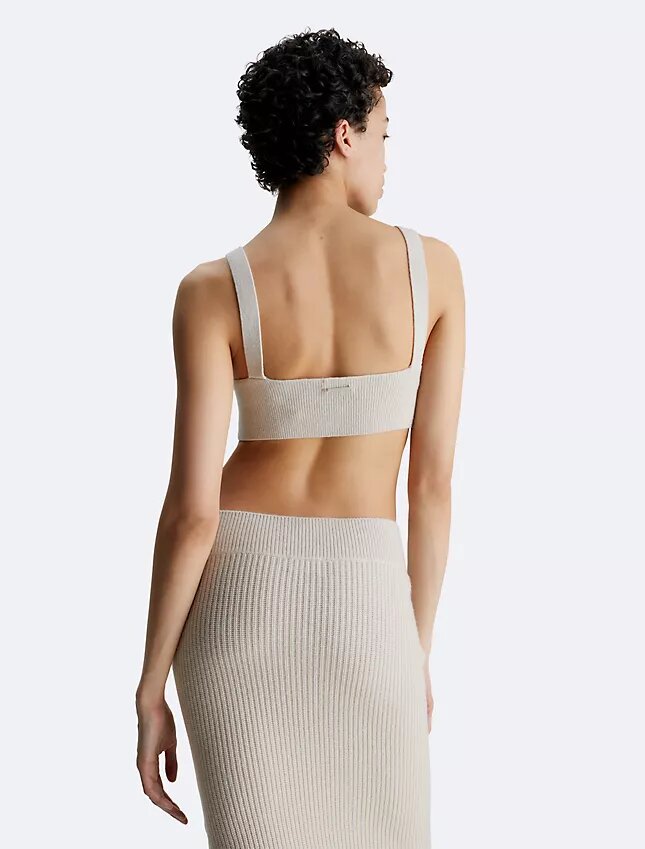 Bralette aus geripptem Wollmischgewebe Bralette aus geripptem Wollmischgewebe