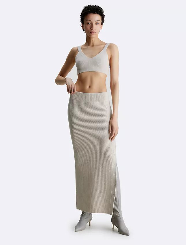 Bralette aus geripptem Wollmischgewebe Bralette aus geripptem Wollmischgewebe