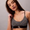 Bralette aus Microfiber mit Stretch und Monogram-Print, Unlined