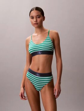 Bralette aus Microfiber mit Stretch und Monogram-Print, Unlined