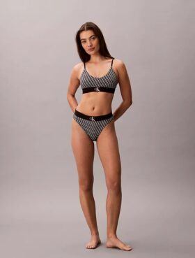 Bralette aus Microfiber mit Stretch und Monogram-Print, Unlined