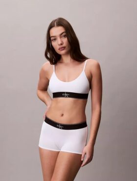 Bralette aus Microfiber mit Stretch und Monogram-Print, Unlined