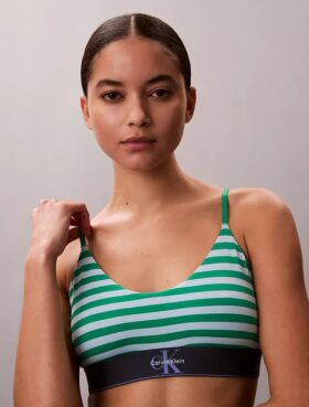 Bralette aus Microfiber mit Stretch und Monogram-Print, Unlined