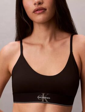 Bralette aus Microfiber mit Stretch und Monogram-Print, Unlined