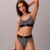 Bralette aus Microfiber mit Stretch und Monogram-Print, Unlined