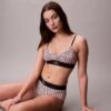 Bralette aus Microfiber mit Stretch und Monogram-Print, Unlined