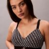 Bralette aus Mikrofaser mit Grafik-Monogram, Stretch und leichtem Futter