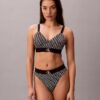 Bralette aus Mikrofaser mit Grafik-Monogram, Stretch und leichtem Futter
