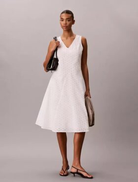 Broderie-Midi-Kleid