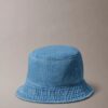 Bucket Hat aus gewaschenem Denim mit gesticktem Logo Bucket Hat aus gewaschenem Denim mit gesticktem Logo