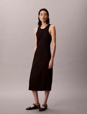 Calvin Klein Logo Midi-Tank-Kleid