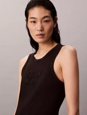 Calvin Klein Logo Midi-Tank-Kleid