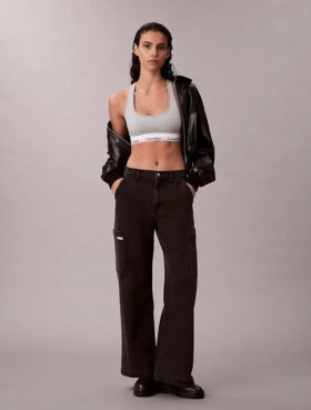 Cargo-Jeans mit weitem Bein