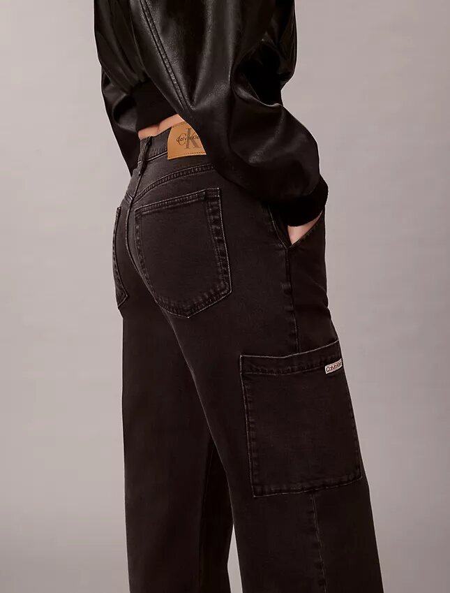 Cargo-Jeans mit weitem Bein Cargo-Jeans mit weitem Bein