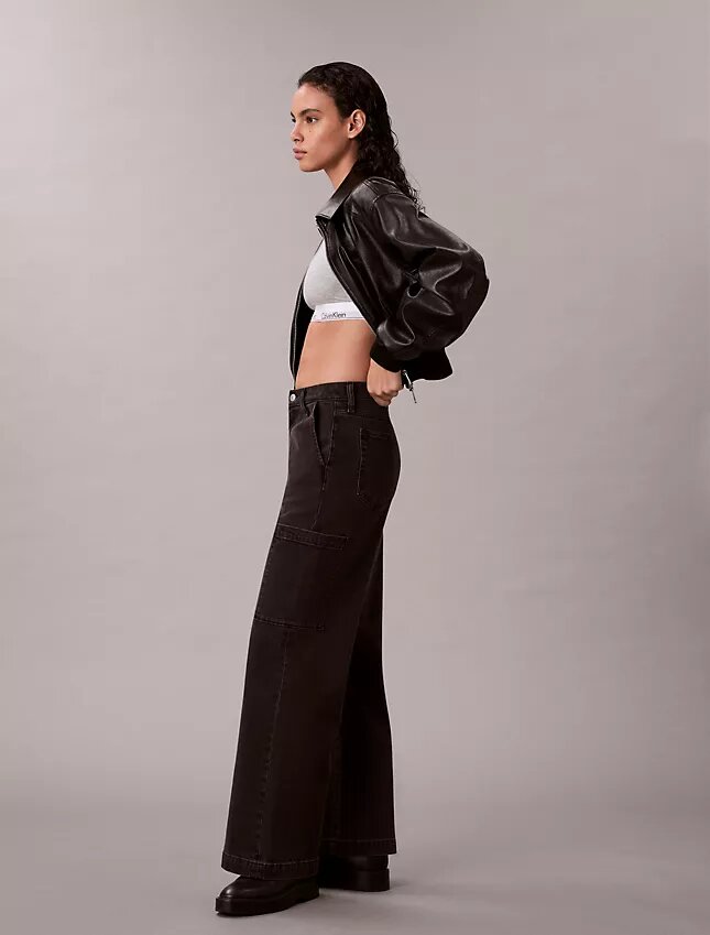 Cargo-Jeans mit weitem Bein Cargo-Jeans mit weitem Bein