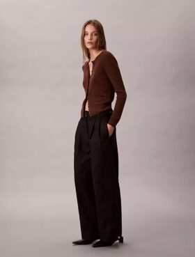 Chino-Hose mit verstellbarem weitem Bein
