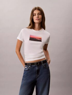 City Sunset Logo-Grafik Klassisches T-Shirt
