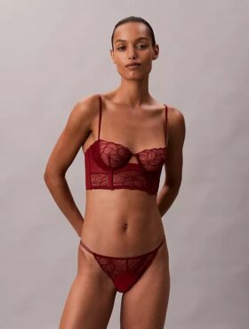 CK Black Bikini mit Blumen-Spitze