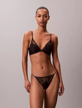 CK Black Bikini mit floraler Spitze