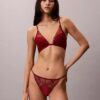 CK Black Floral Lace Leicht gefütterter Plunge-BH CK Black Floral Lace Leicht gefütterter Plunge-BH