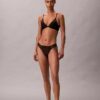 CK Black Floral Lace Leicht gefütterter Plunge-BH
